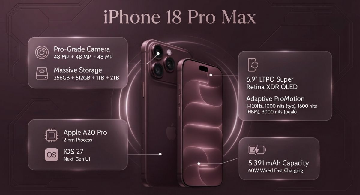 iphone 18 pro max camera specs​