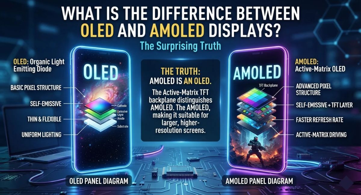 what is the difference between oled and amoled displays?